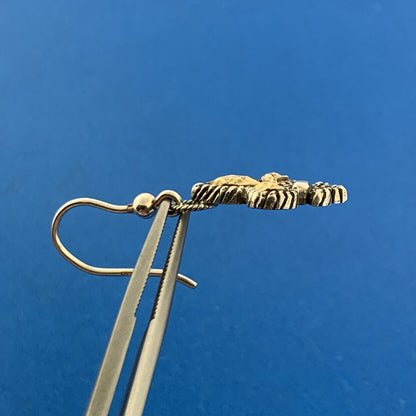 Philip Gavriel 925 Sterling Silver 18K Gold Yellow Fleur De Lis Dangle Earrings