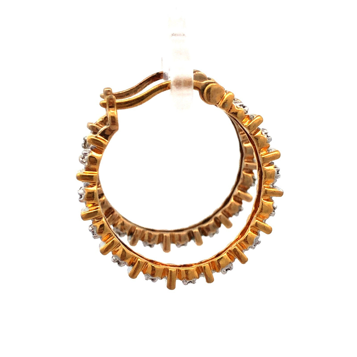 Designer 925 Sterling Silver Gold Vermeil Diamond Round Infinity Hoop Earrings