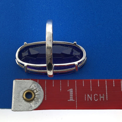 Stunning 925 Sterling Silver Oval Faceted Amethyst Statement Cocktail Ring