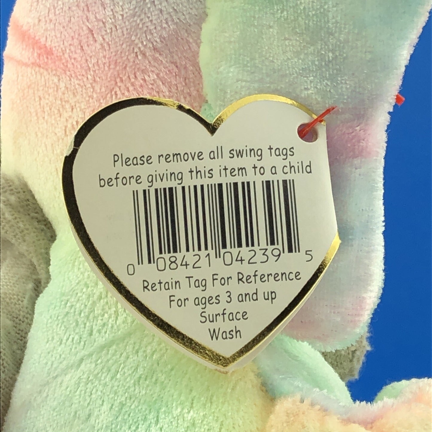 1999 TY Beanie Baby Neon The Seahorse DOB 04-18-1999 Rare Tag Error Mint - 4239
