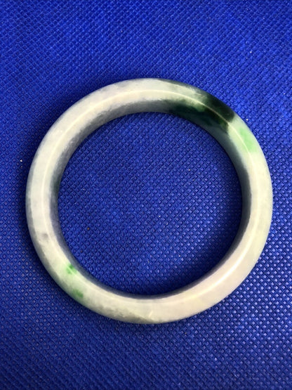 Vintage 3-Piece Green & White Quartz Stackable Bangle Bracelets