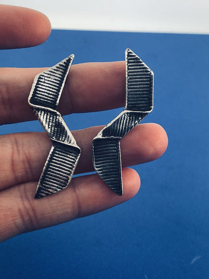 Vintage Mignon Faget Sterling Silver 925 Large Bow Earrings