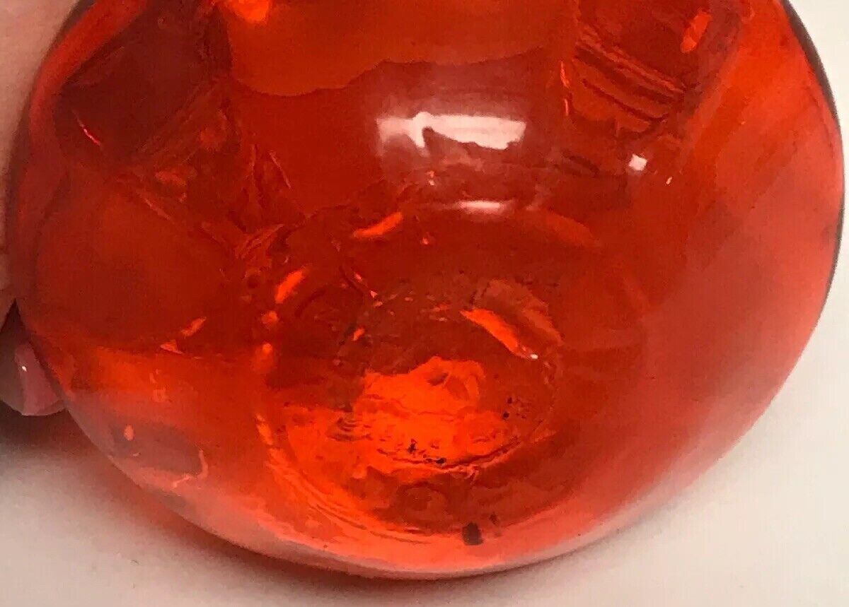 Pilgrim Glass Red Orange Wave Glass Design Small Bud Vase Original Sticker