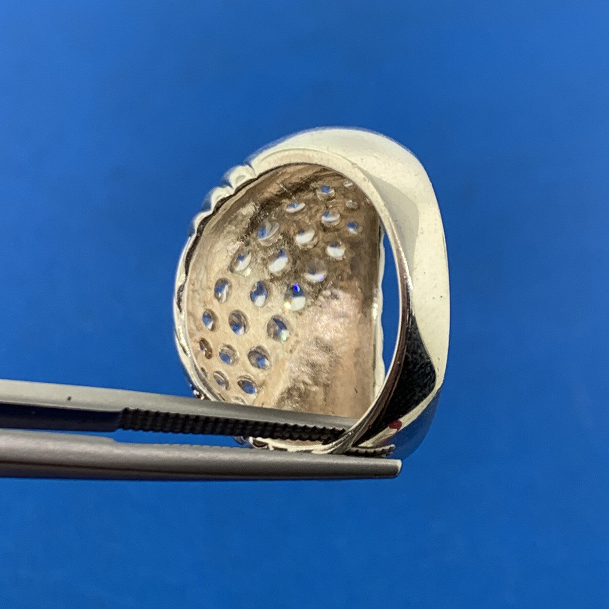 Designer Sterling Silver 925 Cubic Zirconia Tapered Statement Dome Ring