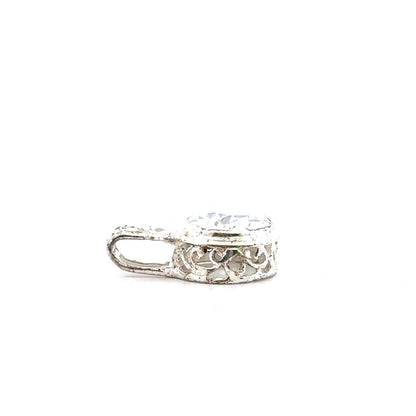 Designer 925 Sterling Silver Cubic Zirconia East West Scroll Statement Pendant