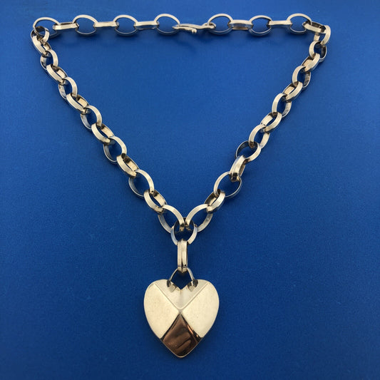Retired Mignon Faget 925 Sterling Silver Limited Valentine's 3D Heart Necklace