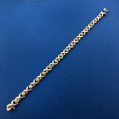 Designer 925 Sterling Silver Diamond X O Classic Tennis Bracelet
