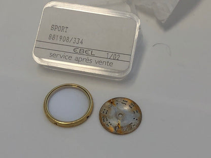 Authentic Ebel 18k Gold Bezel with Sapphire Crystal And Gold Tone Face Plate NIB