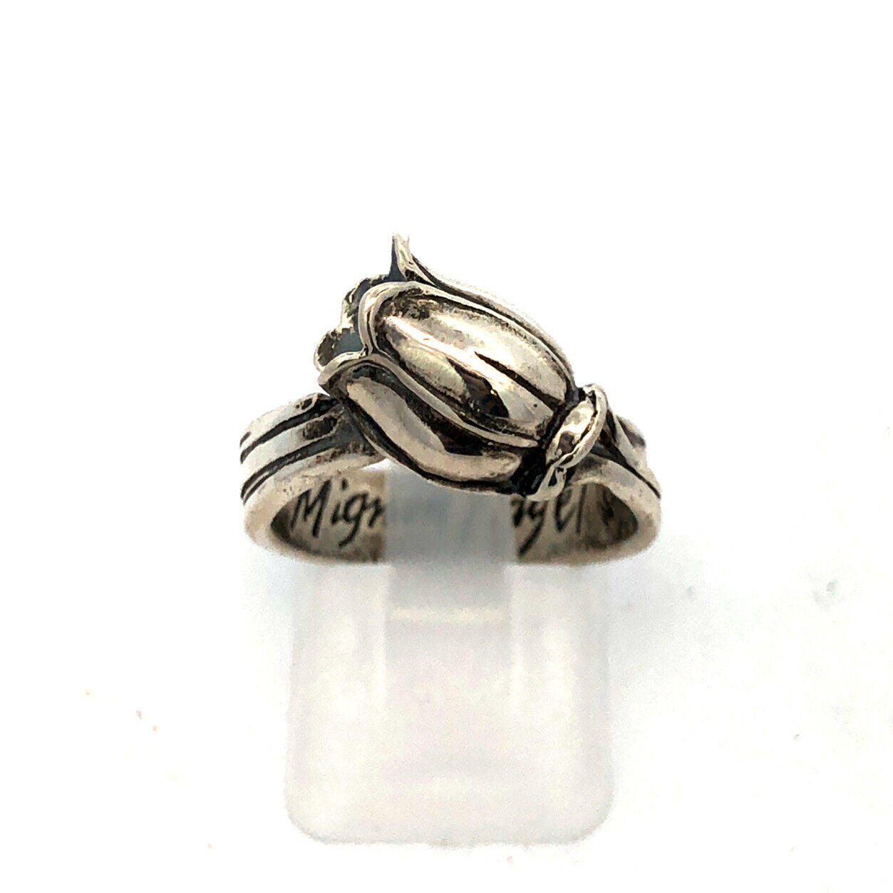 Designer Mignon Faget 925 Sterling Silver Tulips Collection Flower Tulip Ring