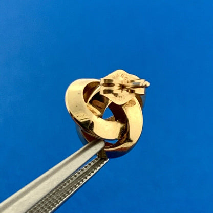 Gorgeous 14k Yellow Gold Knot Friction Back Stud Earrings