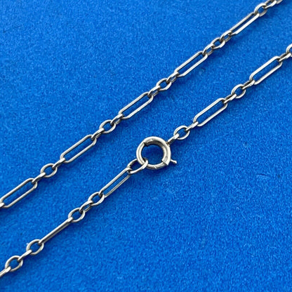 Art Deco 10K 14K White Gold Marquise Art Glass Open Filigree Statement Necklace