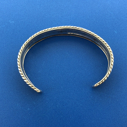Carolyn Pollack Relios R Moon Sterling Silver 925 Cable Scroll Cuff Bracelet