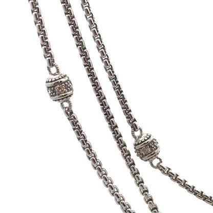 Designer Judith Ripka 925 Sterling Silver Cubic Zirconia Layering Chain Necklace