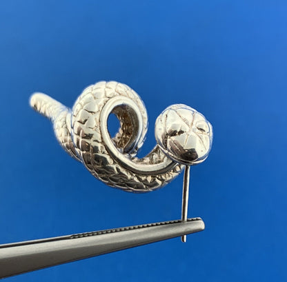 Stunning Sterling Silver 925 Spiral Snake Serpent Stud Earrings