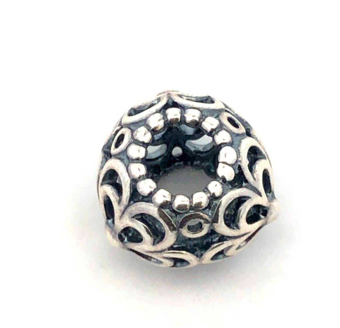 PANDORA 925 Sterling Silver Flower Picking Daisies 790965 Ball Slide Bead Charm