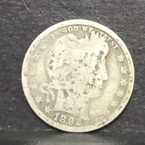 1892 P Silver Barber Quarter Better Key Date Philadelphia Coin Rare Scarce