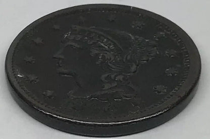 1846 Braided Hair Large Cent Small Date Early American Copper Coinage Brown