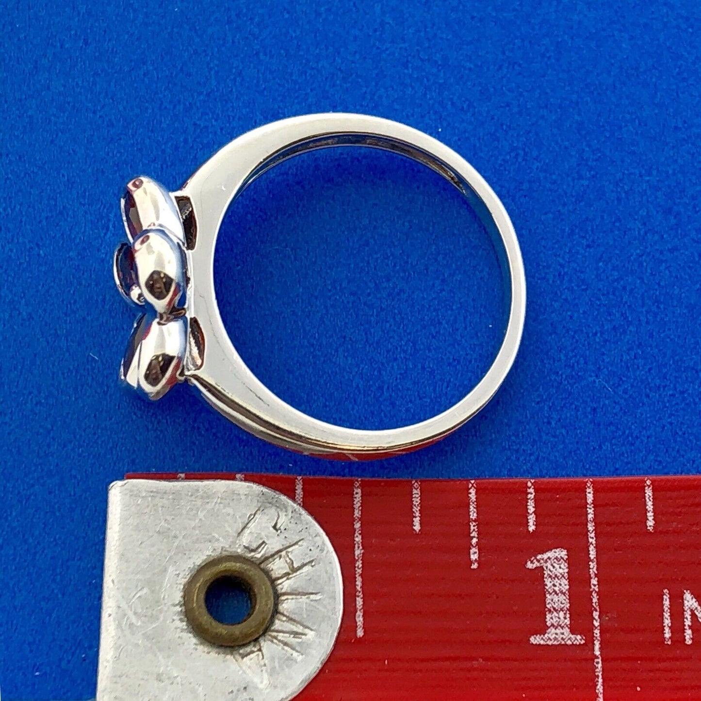 Designer 925 Sterling Silver Garnet Flower January Birthday Occasion Ring