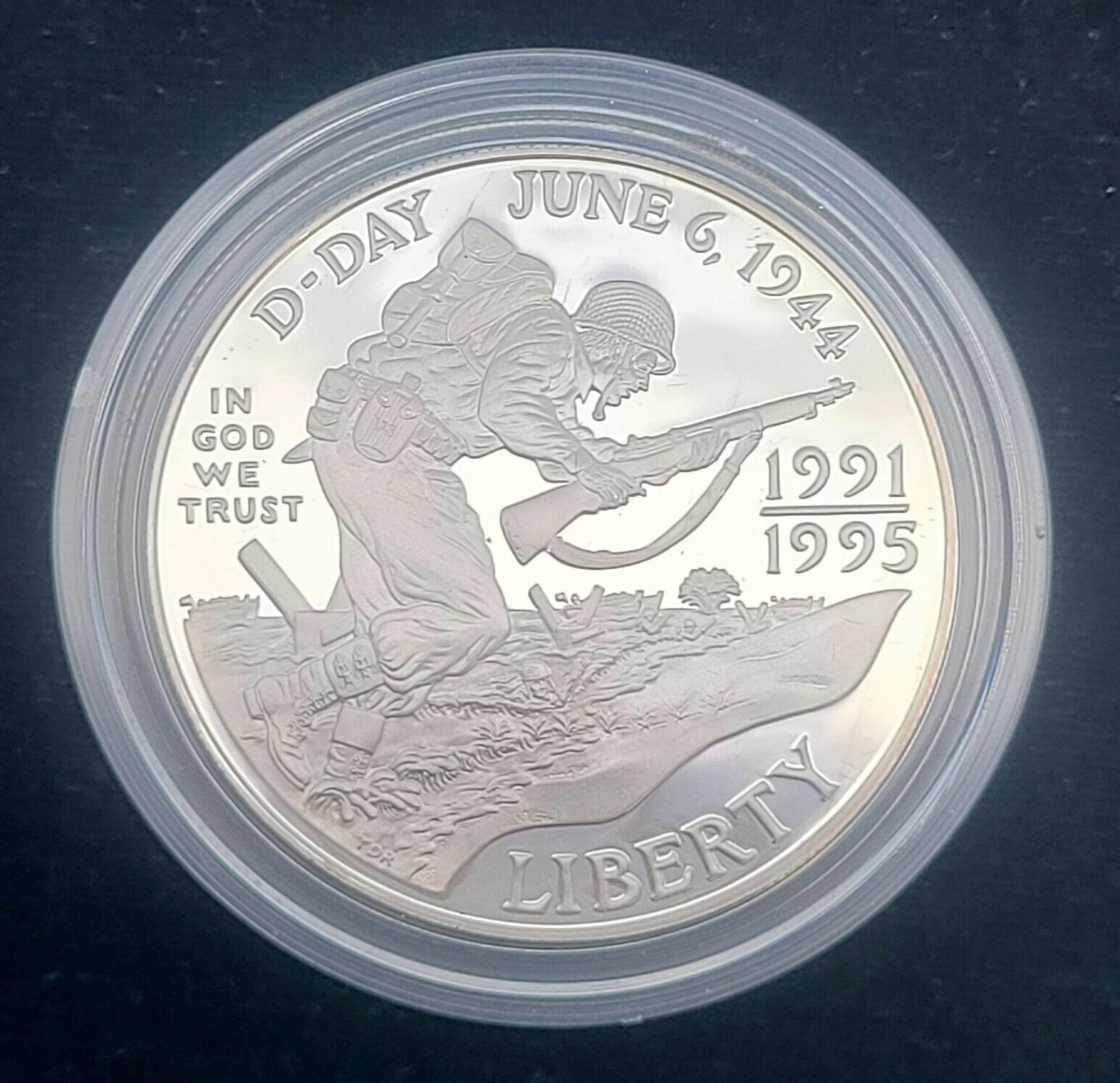 1991-1995 WWII 50th Anniversary Two Coin .900 Silver Proof Commemorative Set