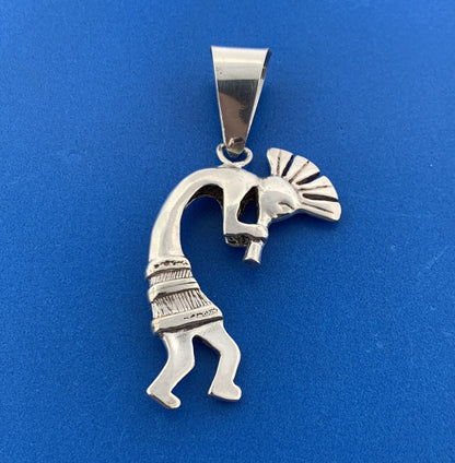 Vintage Native American Sterling Silver Kokopelli Statement Fertility Pendant