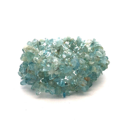 Estate Aquamarine Beaded Protective Communication Healing Stretchable Bracelet
