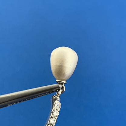 Stunning Sterling Silver Cubic Zirconia Pearl Drop Dangle Wedding Stud Earrings