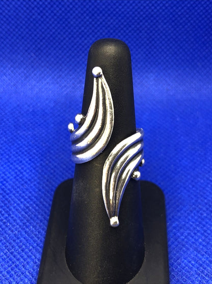 Taxco Mexico RJP 925 Sterling Silver Wrap Texture Statement Finger Ring