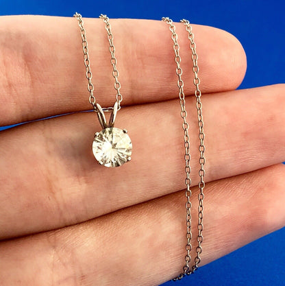 Karizia Spa KA 1772 Sterling Silver 925 White Topaz Solitaire Pendant Necklace