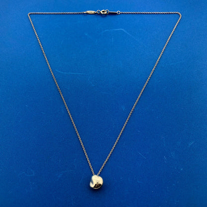 Tiffany & Co Elsa Peretti 925 Sterling Silver Nugget Bean Pendant Necklace