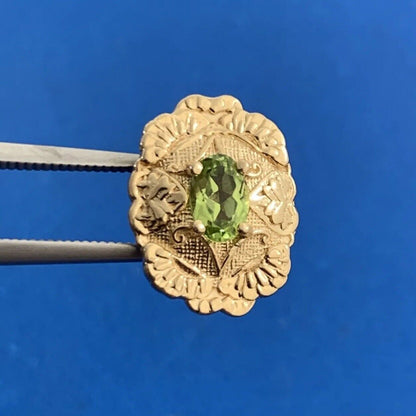Designer RGVS 14K Yellow Gold Green Peridot Slide Bracelet Charm0