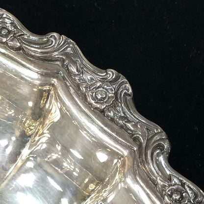 International Silver Co Silver Plate Countess Floral Scroll Oval Vegetable Bowl