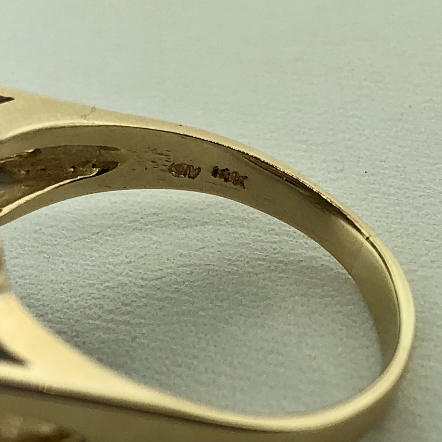 14K Yellow White Gold Diamond Halo Cluster 4 Tier Statement Cocktail Ring