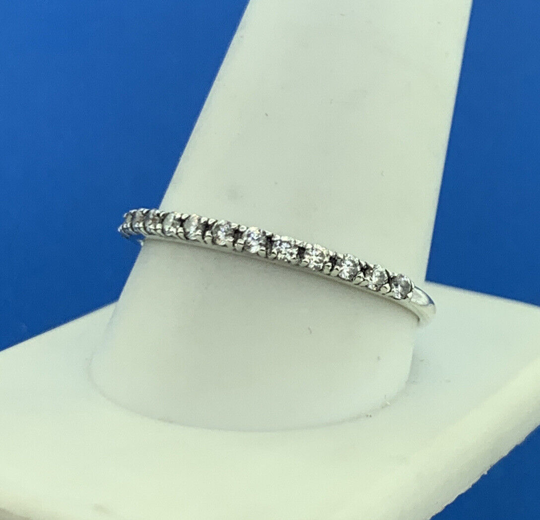 Designer 925 Sterling Silver Cubic Zirconia Stackable Band Ring