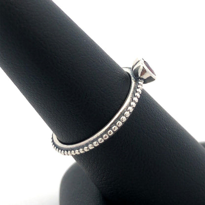 Authentic PANDORA Sterling Silver Red Cubic Zirconia One Heart 190896SGR Ring