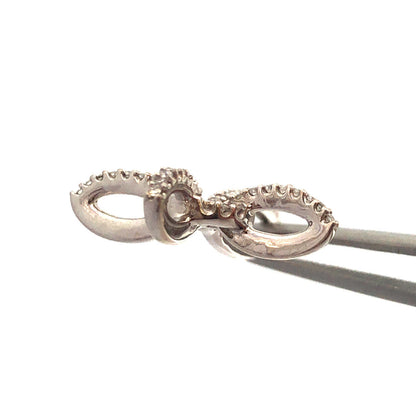 Designer 14K White Gold Pave Diamond Modernist Religious Cross Pendant