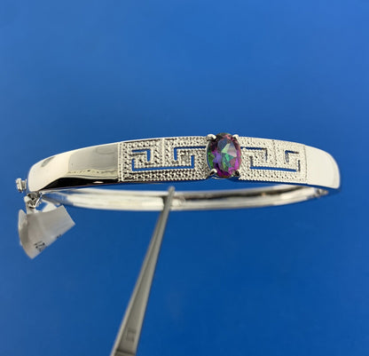 Designer Victoria Townsend Silver Plate Mystic Topaz Diamond Accent 7" Bracelet