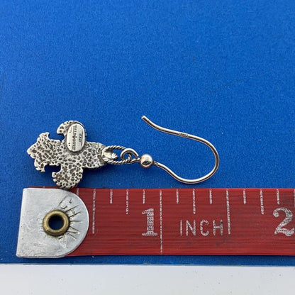 Philip Gavriel 925 Sterling Silver 18K Gold Yellow Fleur De Lis Dangle Earrings