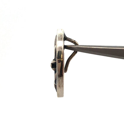 Mexican 925 Sterling Silver Fleur De Lis Oval Pendant