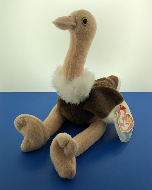 1997 TY Beanie Baby Stretch The Ostrich Near Mint Condition Retired Error- 4182