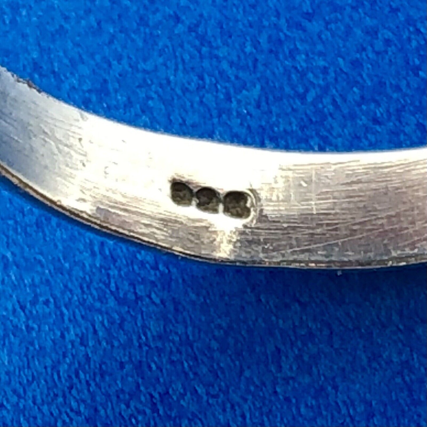 Estate 925 Sterling Silver Oval Blue Opal Filigree Beadwork Finger Ring