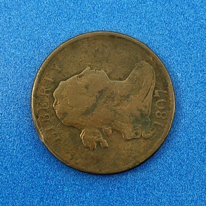 1807 P Draped Bust Copper Half Cent Early US Copper Better Key Philadelphia Coin