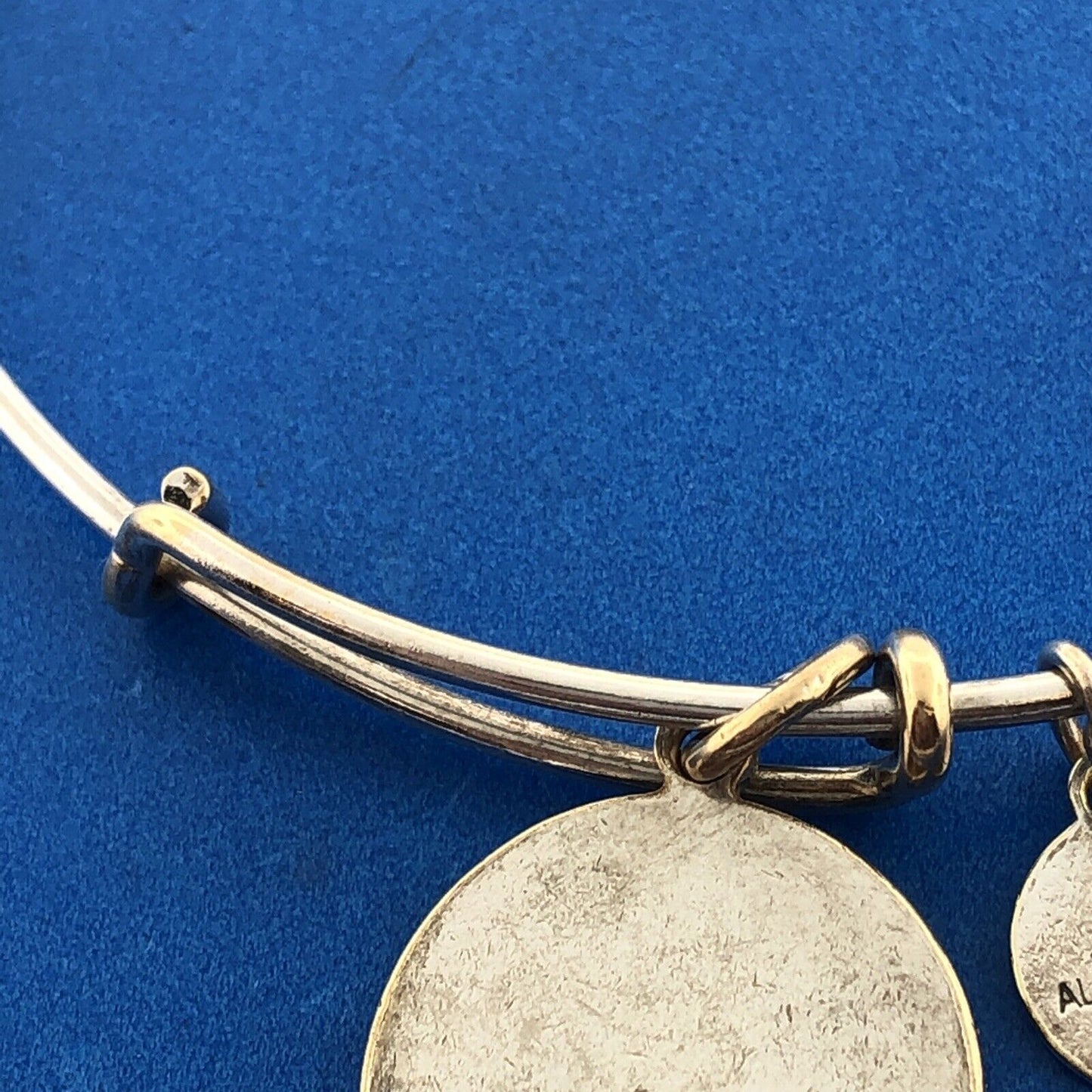 2016 ALEX And ANI Bronze Toned Because I Love You Wire Adjustable Charm Bracelet