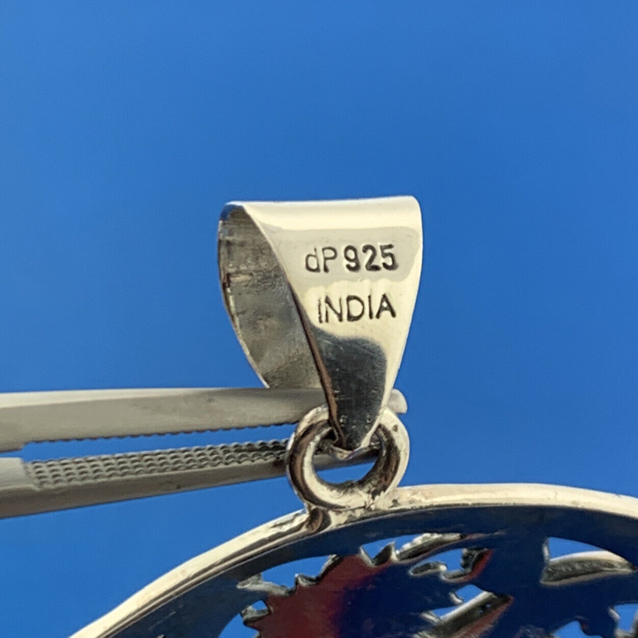 Designer Doug Paulus dP 925 Sterling Silver Floral Scroll Statement Disc Pendant