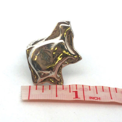 Artisan Hand Cast Signed 925 Sterling Silver Modernist Animal Statement Ring