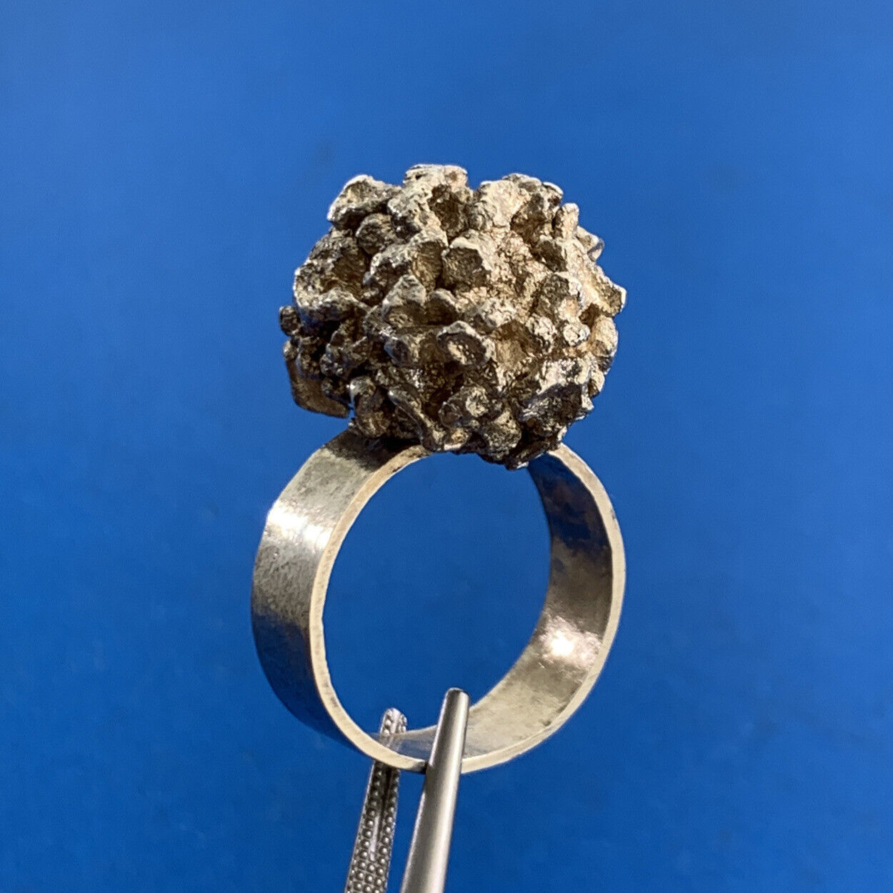 Artisan 925 Sterling Silver Free Form Modernist Nugget Ring