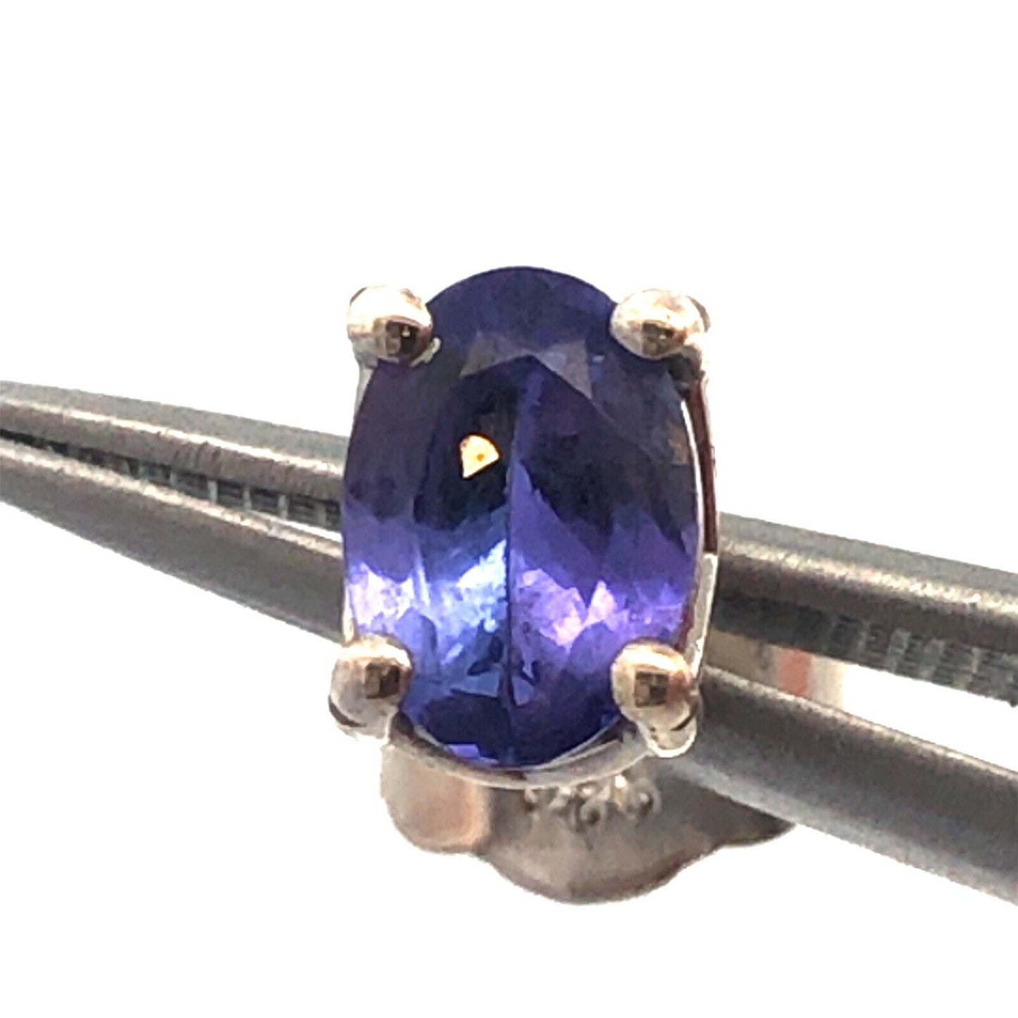 925 Sterling Silver Solitaire Oval Tanzanite Every Day Stud Earrings
