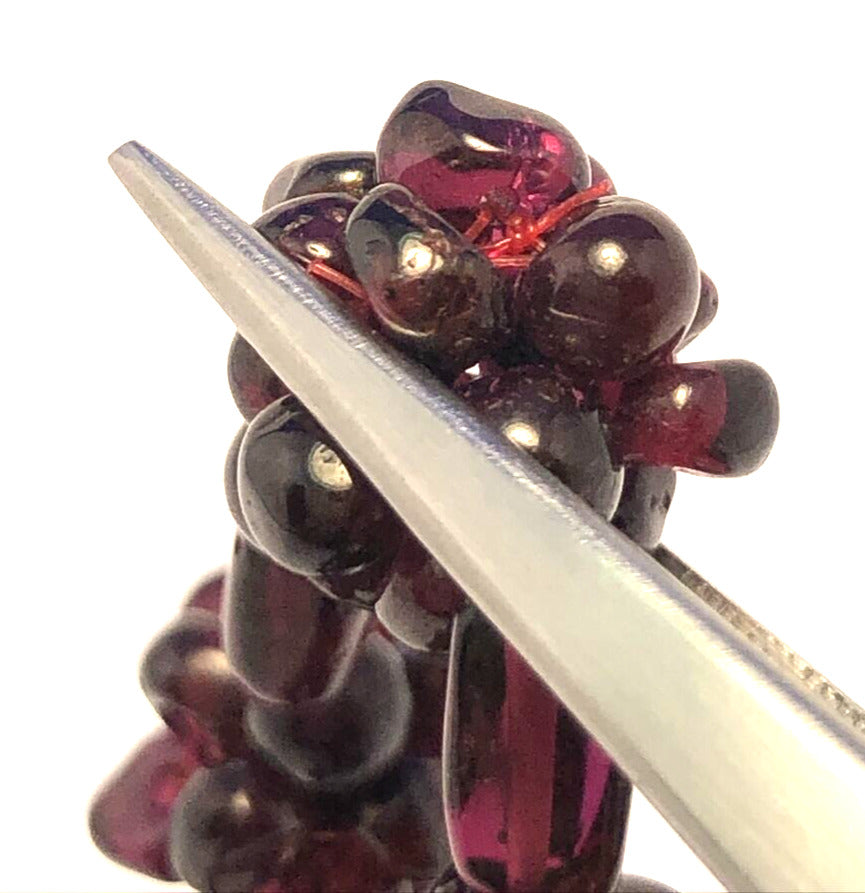 Vintage Amethyst Beaded Cluster Physical Healing Statement Necklace