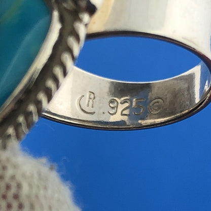 Carolyn Pollack Relios 925 Sterling Silver Turquoise Coral Squash Blossom Ring