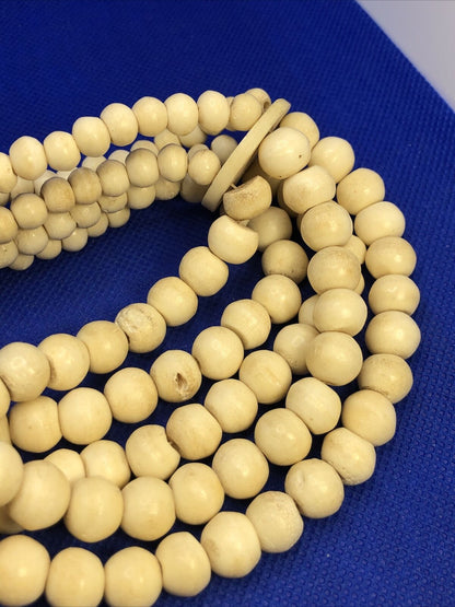 Artisan Bohemian Native American Bone Beaded 5 Strand Statement Necklace