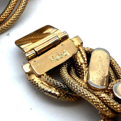 Mid Century Hobe Gold Tone Oval Fancy Link Fabulous Statement Choker Necklace